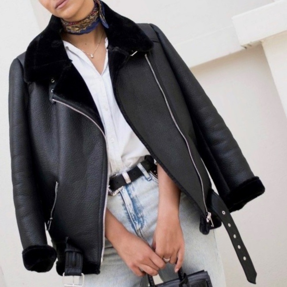 FOR THE REPUBLIC faux leather biker jacket